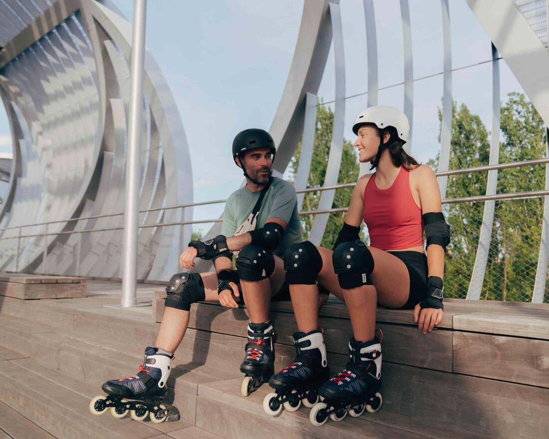 Hombre y mujer con rollers