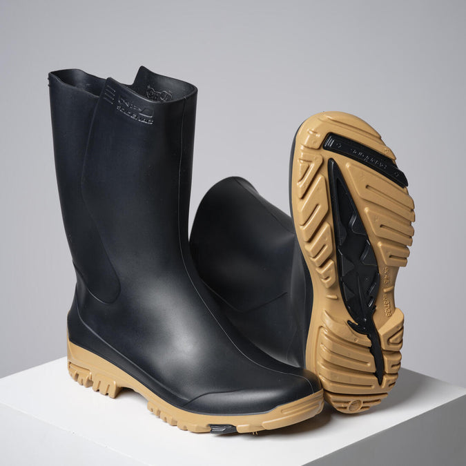 Botas de PVC ligeras y negras para mujer Solognac 100, photo 7 of 6