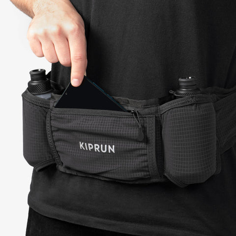 Cinturón de hidratación de running 2x250ml unisex Kiprun 500