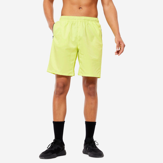 Short de fitness transpirable con bolsillos con cierre caqui Essential 120, photo 7 of 6