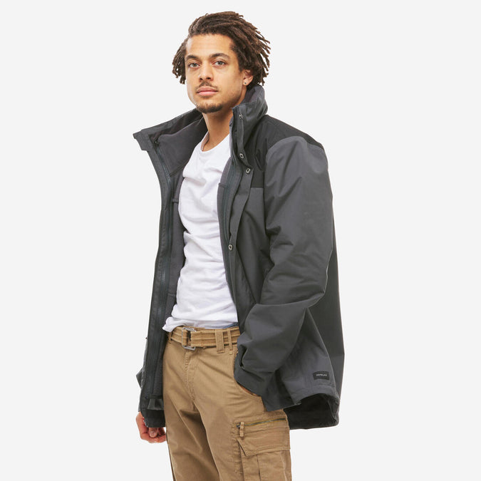 Chamarra de senderismo 3 en 1 impermeable hasta 0 °C para hombre NH100, photo 15 of 14