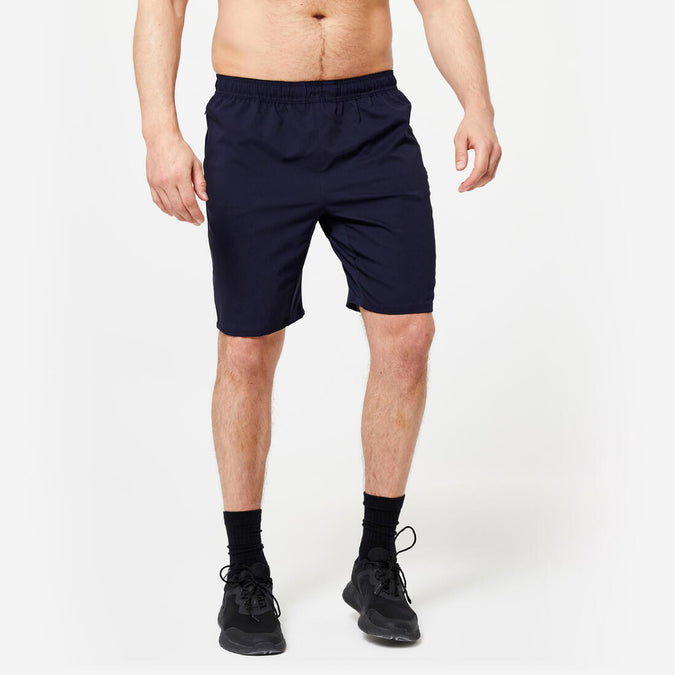 Short de fitness transpirable con bolsillos con cierre caqui Essential 120, photo 7 of 6