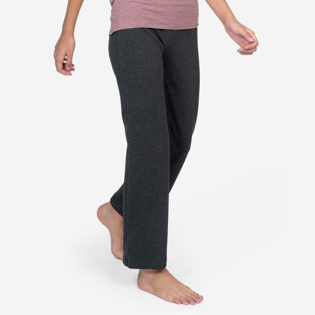 Pantalón de yoga de algodón negro y para mujer