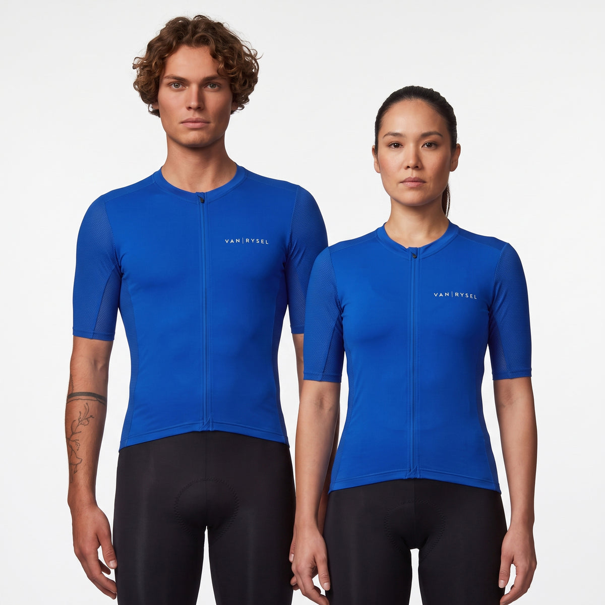 Maillot ciclismo manga corta verano hombre Van Rysel Neo Racer azul eléctrico