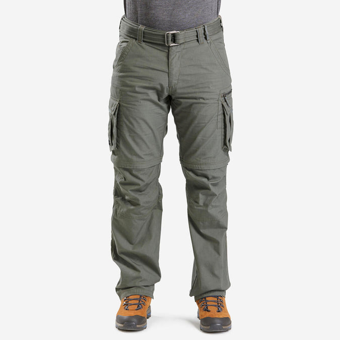 Pantalón cargo transformable de trekking caqui para hombre Travel100 Modul, photo 14 of 13