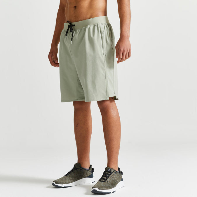 Short de fitness para hombre Collection, verde, transpirable, con cierre, photo 6 of 5