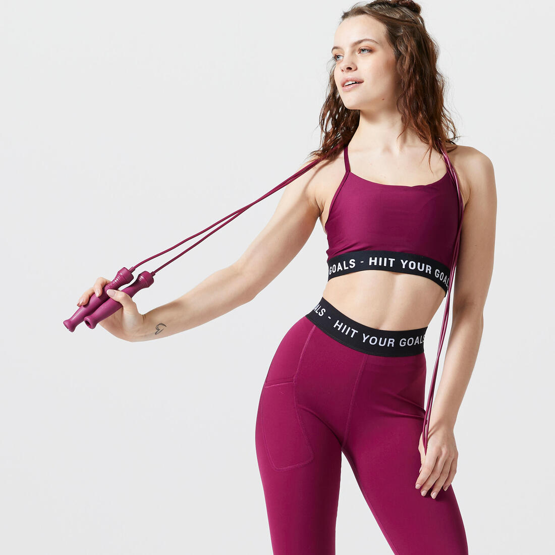 Mallas Cardio Training guinda mujer