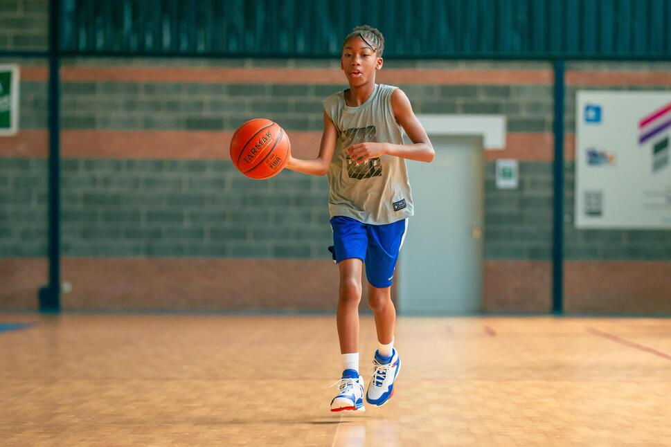 Girl playing basketball