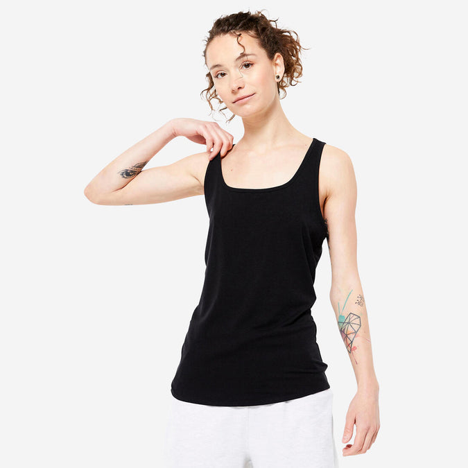 





Playera de fitness negra con cuello redondo sin mangas para mujer 500, photo 1 of 4