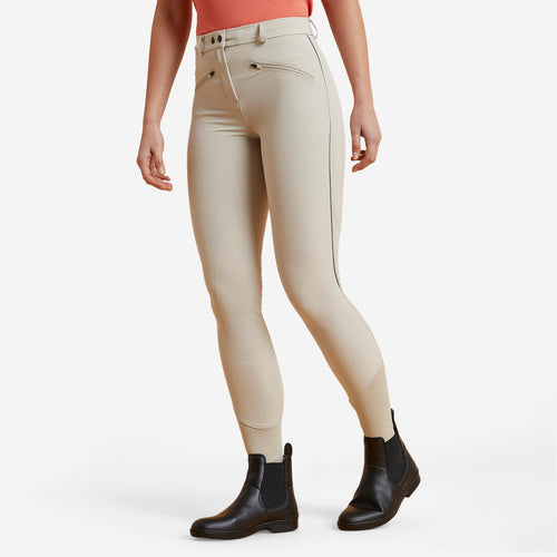 





Pantalón Equitación 500 Mujer Beige Ligero con Malla