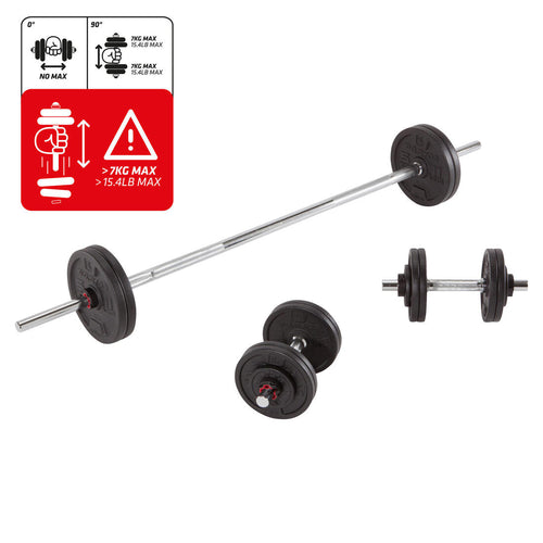 





Kit de pesa y mancuernas 50kg Cross Training