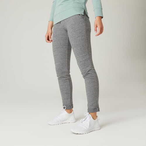 





Pantalón Jogger Slim Fitness gris Mujer 500