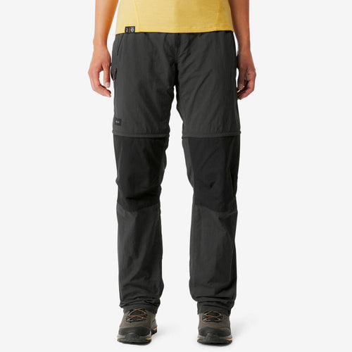 





Pantalón de trekking y montañismo transformable 2 en 1 gris para mujer MT100