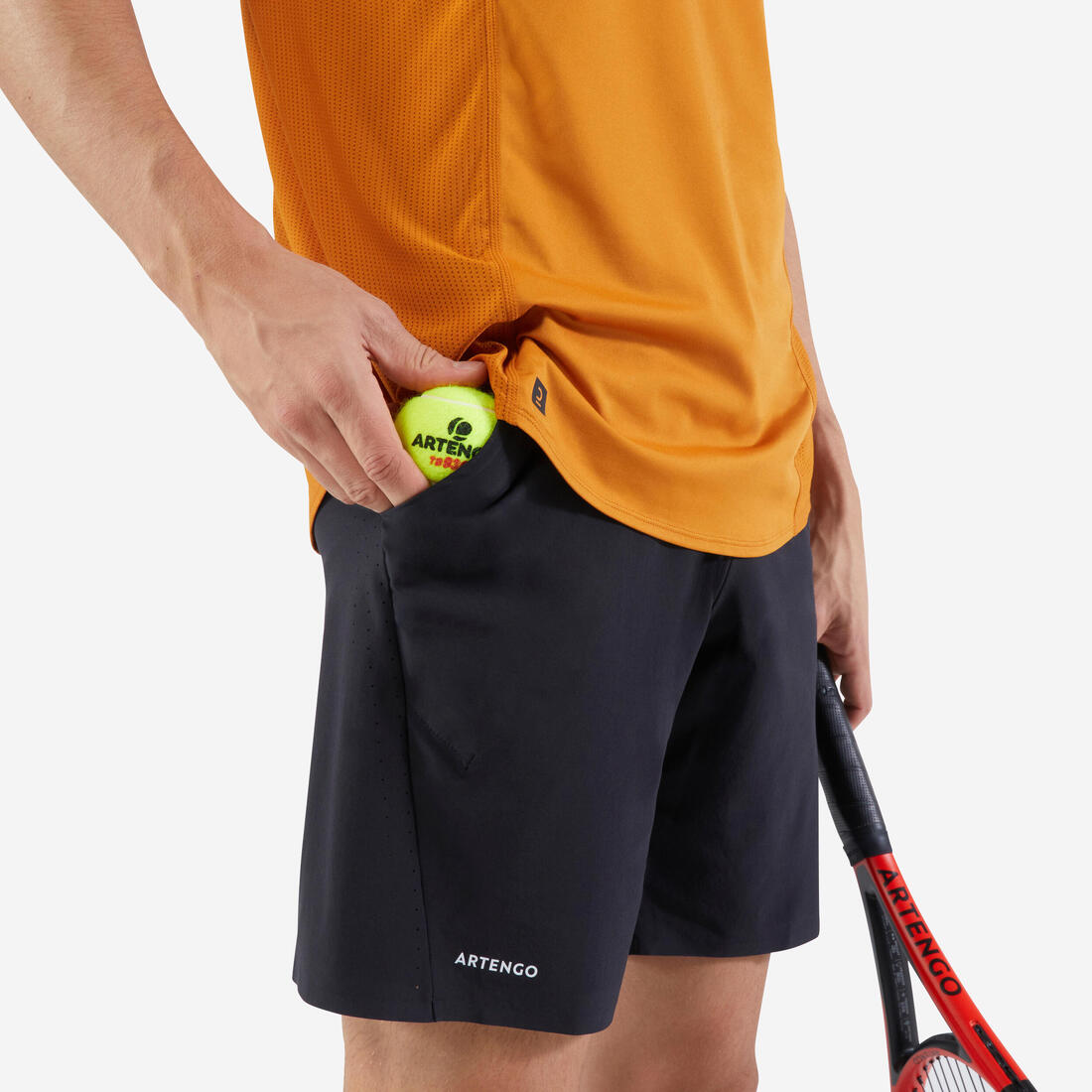 Short de tenis negro para hombre Artengo DRY+