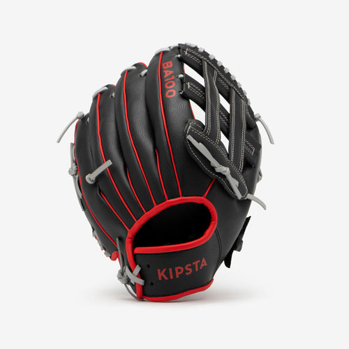 





Guante de béisbol de lanzamiento para diestros Adulto - BA100 Negro Rojo