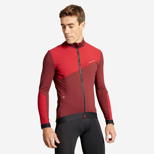 





Jersey de ciclismo de manga larga para entretiempo rojo para hombre MTB XC