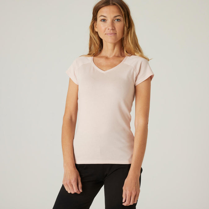 





Playera de fitness blanca con cuello en V para mujer 500 ESSENTIAL, photo 9 of 13