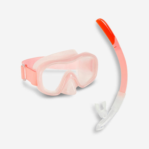 





Kit de snorkel con máscara y tubo de snorkel rosa con para adulto 100