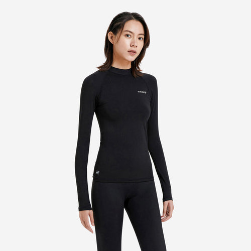 





Playera de surf anti-UV de manga larga negra para mujer