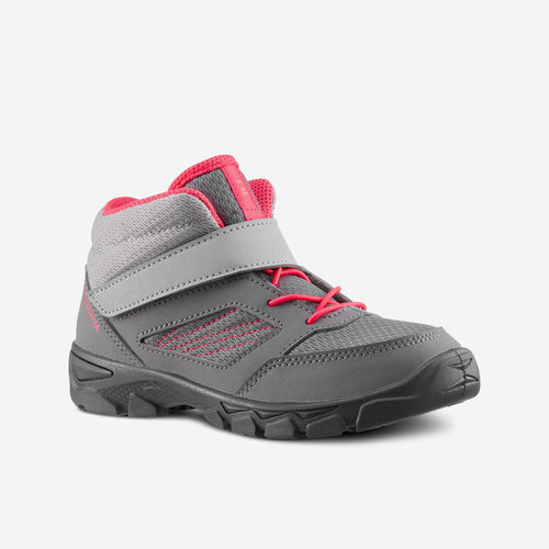 





Botas senderismo niños tira autoadherente MH100 MID gris rosa del 24 a 34