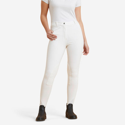 





Pantalón Equitación Fouganza 100 mujer blanco competencia