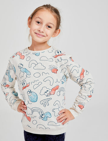 





Sudadera básica con estampado beige para niños