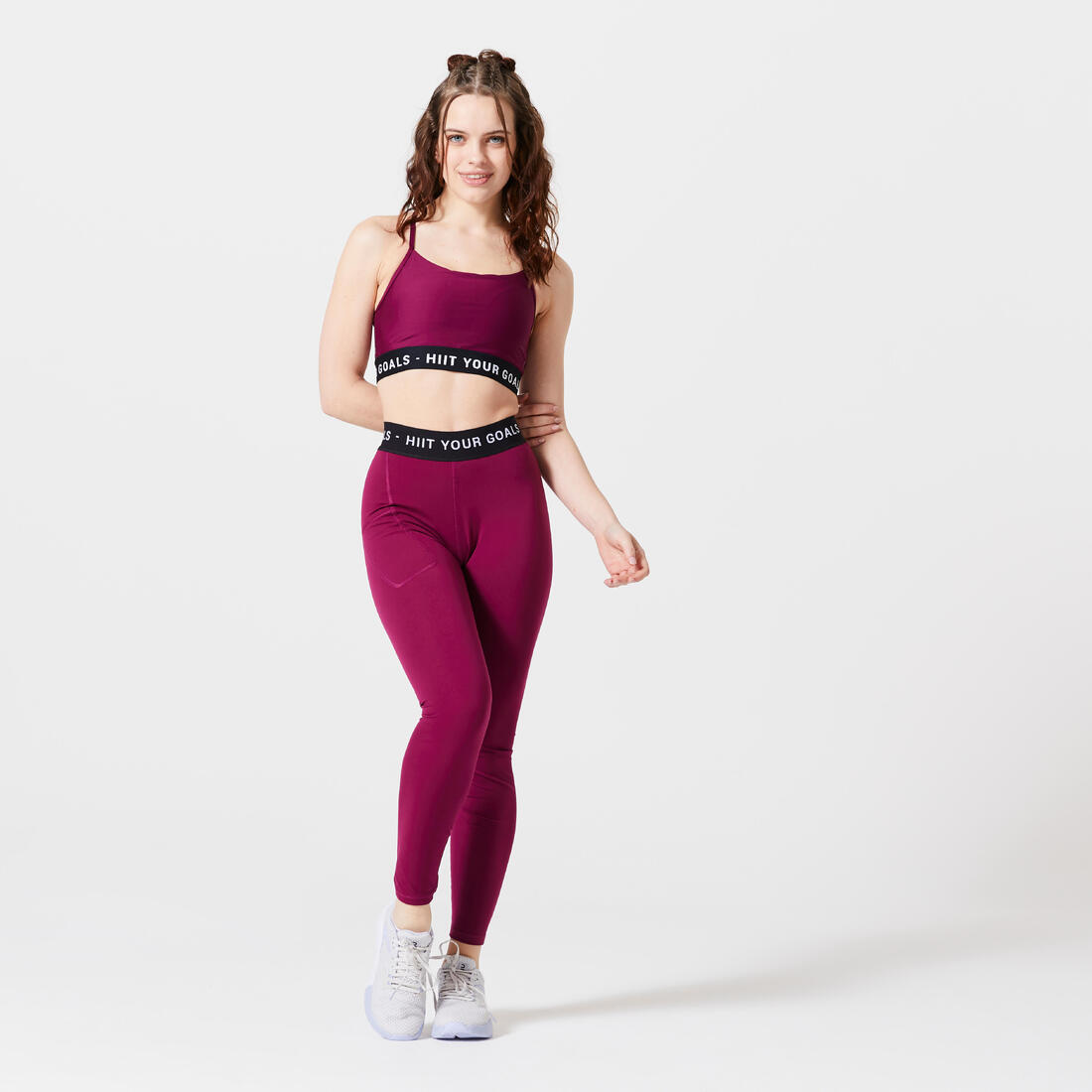 Mallas Cardio Training guinda mujer