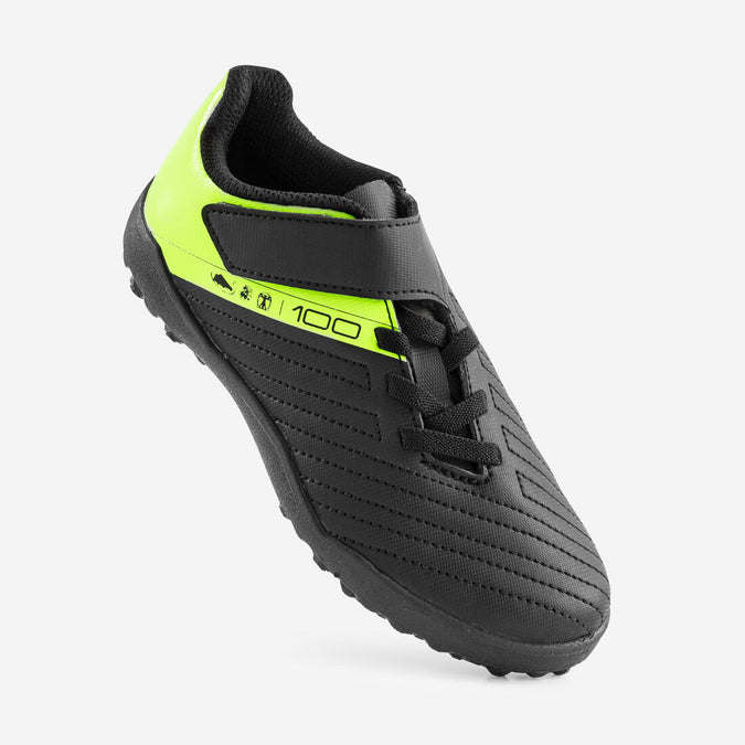 





Tenis de fútbol con tira adherente negros y amarillos niño 100 Easy Turf TF, photo 3 of 7