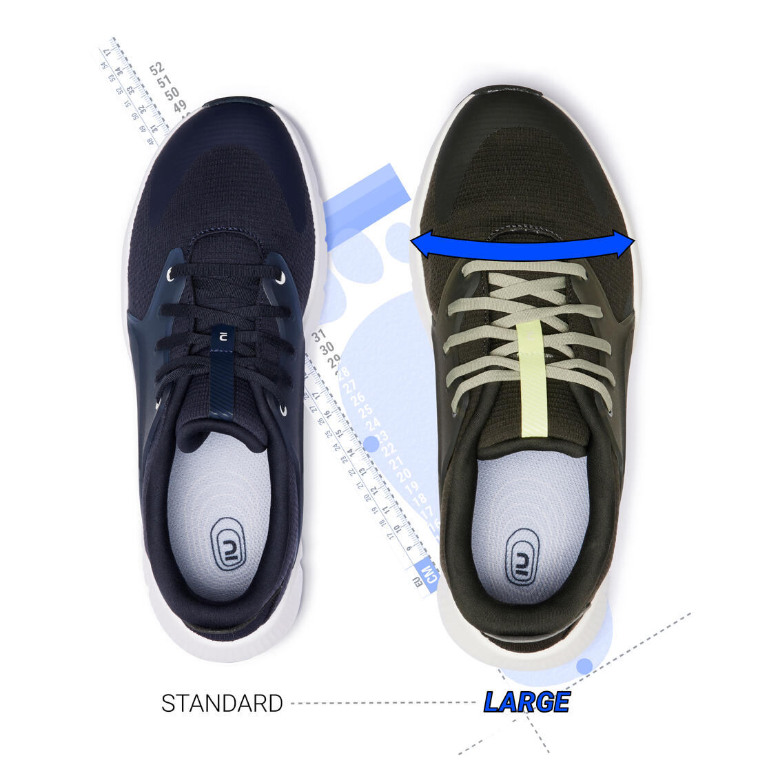Tenis de caminar para pie estándar azules para hombre SW500