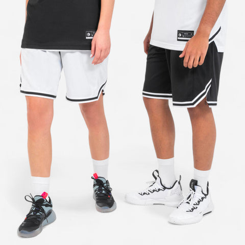 





Short de básquetbol reversible negro y blanco para adulto