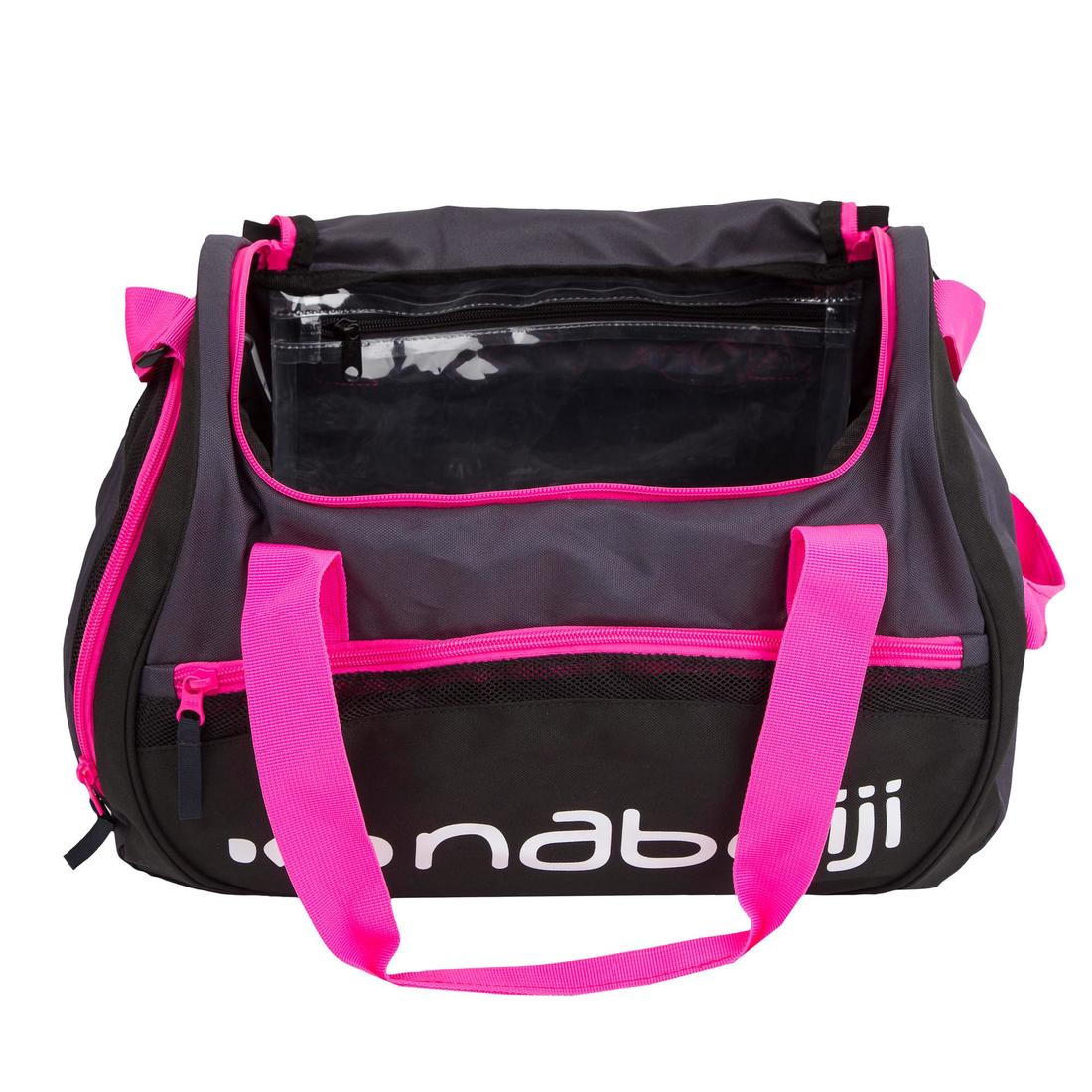 MALETA NATACIÓN 500 30 L ROSA NEGRO
