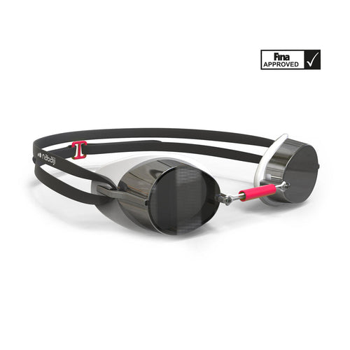 





Kit de goggles de natación suecos cristales espejo negro con rojo unitalla