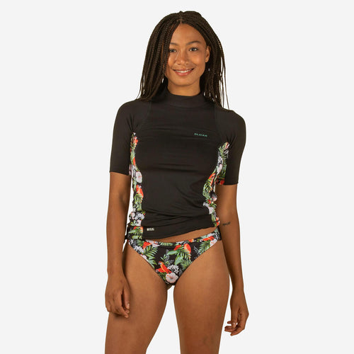 





Playera de surf anti-UV de manga corta negra para mujer 500 Koga Maldivas