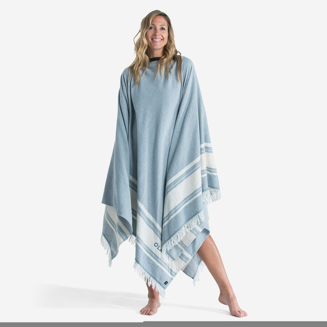 





Toalla de playa/poncho gris con azul de 190 x 190 cm, photo 1 of 19