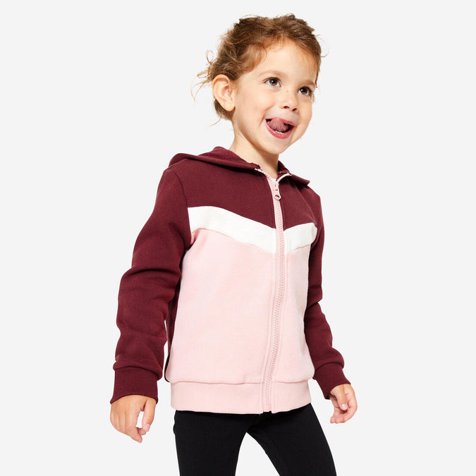 





Sudadera básica con cierre burdeos/rosa para niños, photo 1 of 5