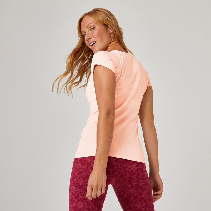 





Playera de fitness blanca con cuello en V para mujer 500 ESSENTIAL, photo 2 of 13
