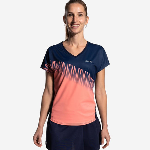 





Playera de pádel manga corta transpirable azul coral mujer 500 azul coral