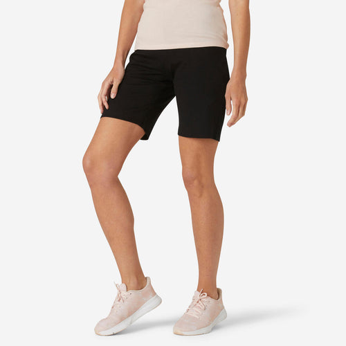 





Short de fitness negro con bolsillos rectos para mujer 500