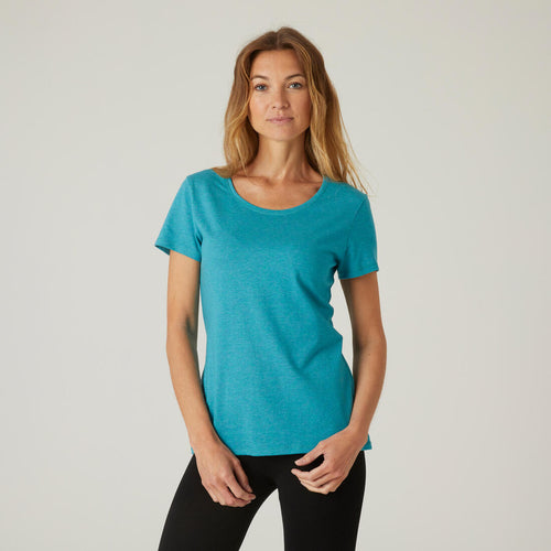 





Playera de Fitness 500 Regular Essential Mujer Azul Marino