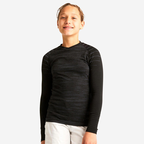 





Playera térmica manga larga Niño Kipsta Keepdry 500 negro