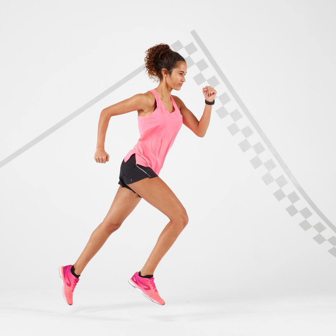 Short Ligero Running Kiprun Light Mujer Negro